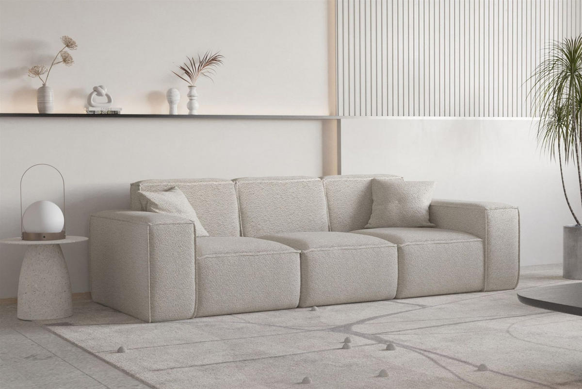 SOFA Celes Premium 3-sitzer Ascot Bukla - Beige, Holzwerkstoff/Textil (225/73/88cm) - Fun Möbel