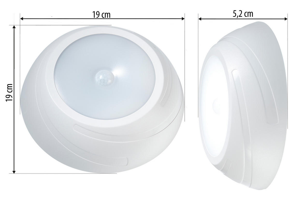 LED-SENSORLEUCHTE - warmweiß mit Bewegungsmelder und Dämmerungssensor für Wand- und Deckenmontage - Weiß, Kunststoff (19/19/5.5cm) - Northpoint
