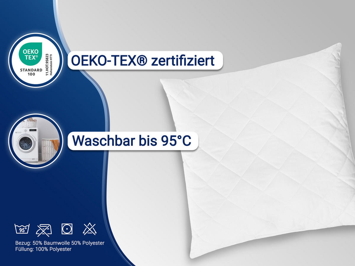 KISSEN, 2er-Set, 60x60 cm, 50% Polyester, 50% Baumwolle, Weiß - Weiß, Textil (60/60cm) - Zollner