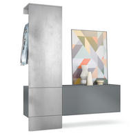 GARDEROBE Carlton Paneel in Beton Oxid Optik - Hellgrau, Holzwerkstoff (156.5/193/35cm) - Vladon