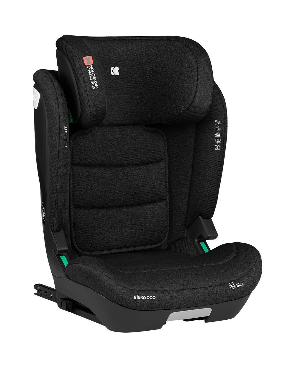 KINDERSITZ i-Scout i-Size schwarz (100 - 150 cm) Kopfstütze verstellbar Isofix - Schwarz, Kunststoff (43/63/44cm) - Kikka boo