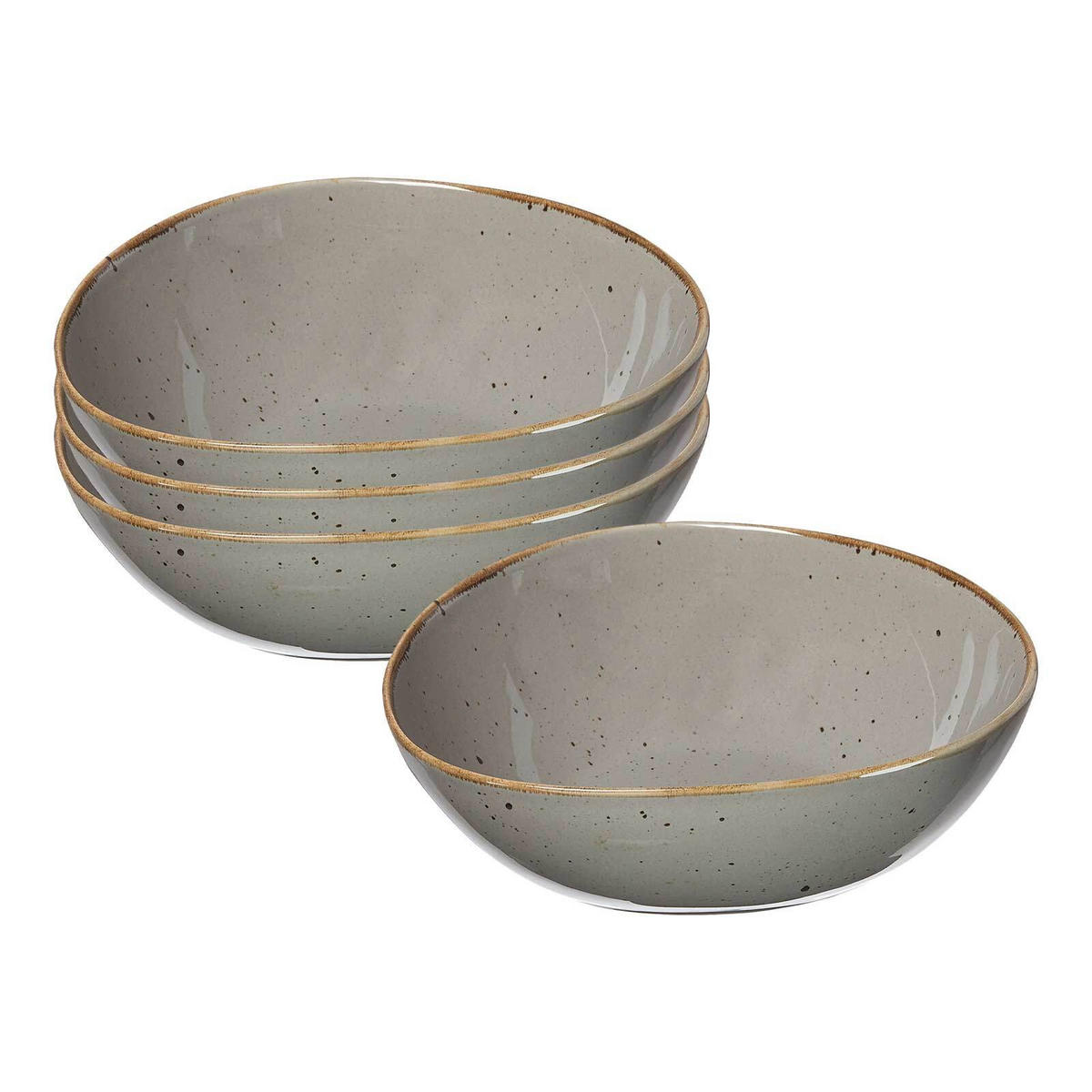 SERVIERSCHALEN Taste taupe 950 ml 4er Set - Taupe, Keramik (16.5/8/20.5cm) - Ritzenhoff Breker