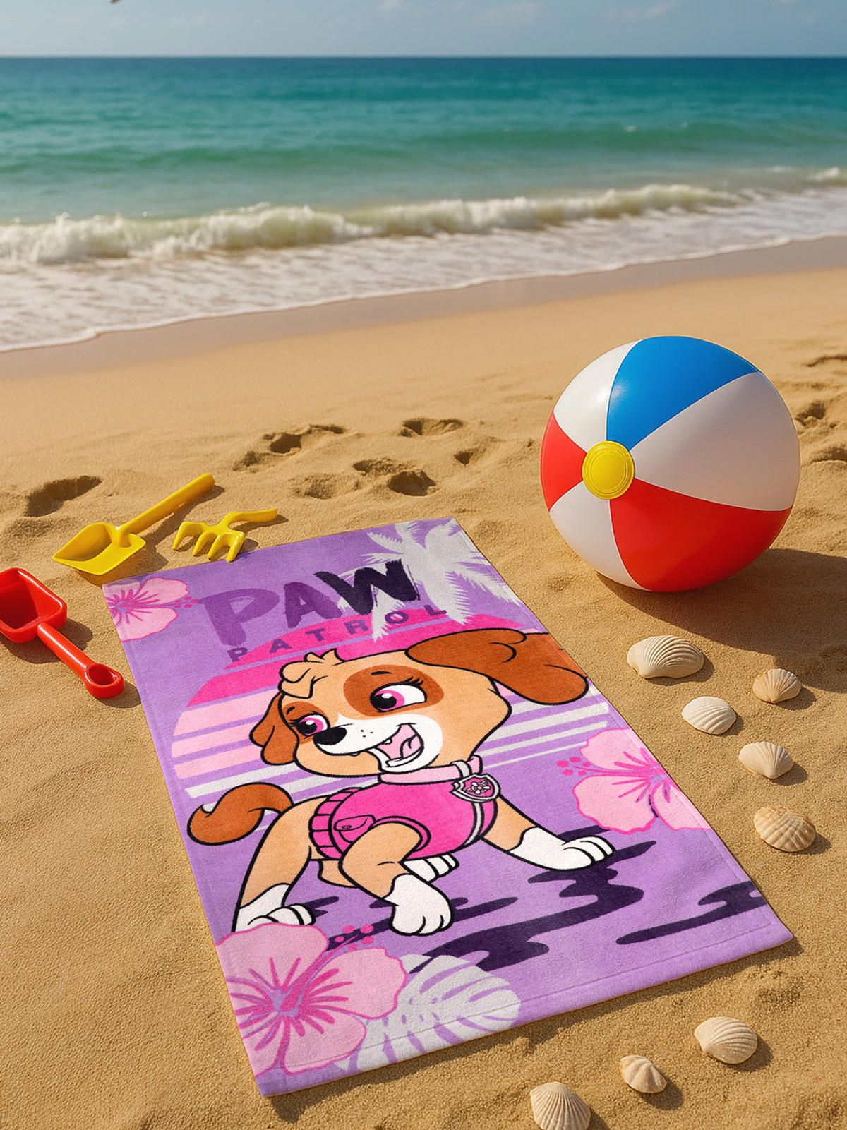 STRANDTUCH Paw Patrol Skye Lila 140 x 70 cm - Lila, Textil (140/70cm) - Paw Patrol