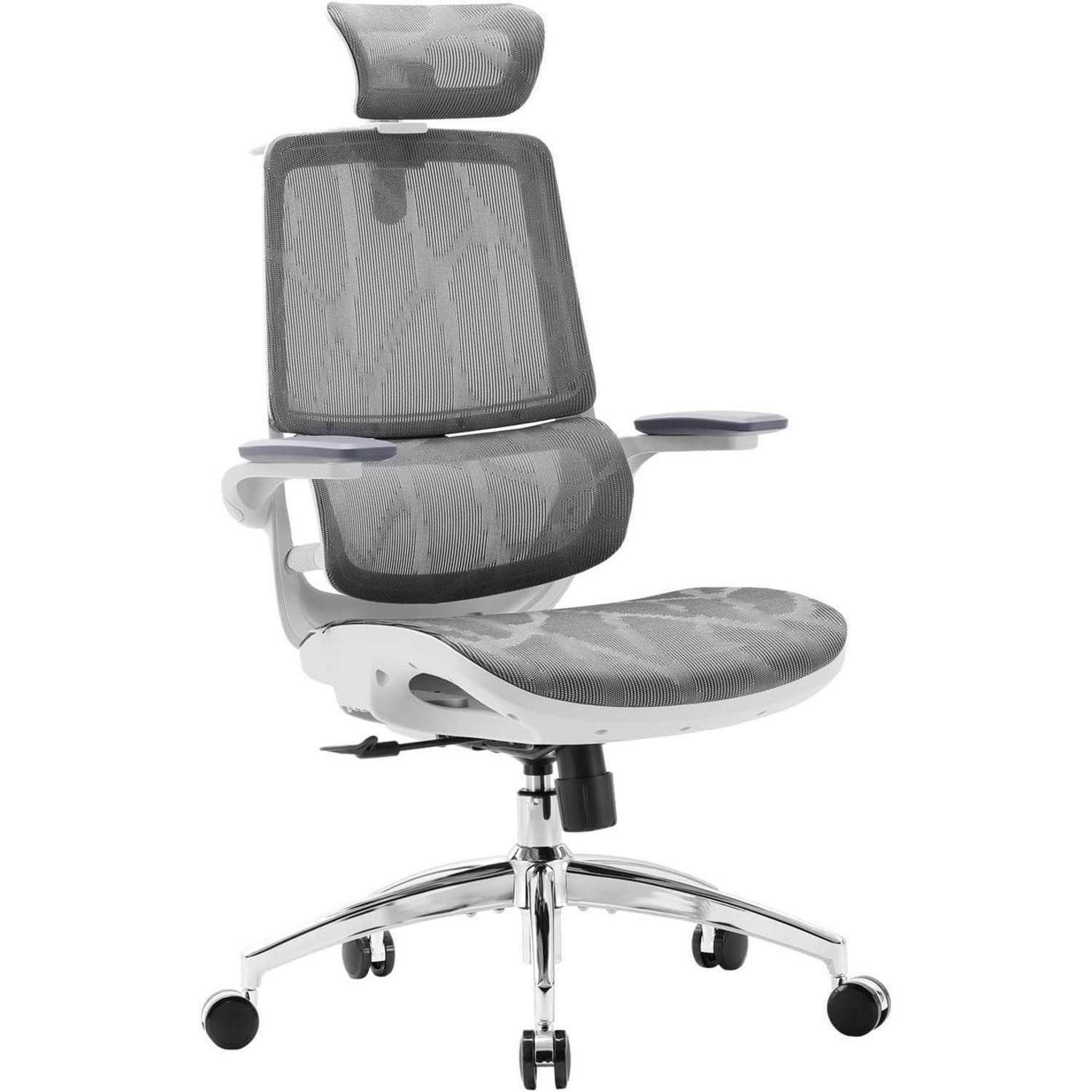 BÜROSTUHL M59AS Mesh Weiß - Grau, Textil (64/113.5/70.5cm)