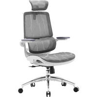 BÜROSTUHL M59AS Mesh Weiß - Grau, Textil (64/113.5/70.5cm)