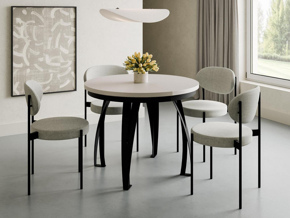 ESSTISCH ausziehbar Ø 100/120 LUGOS Kaschmir - Kaschmir, Holzwerkstoff (100/100/77cm) - Compleo24