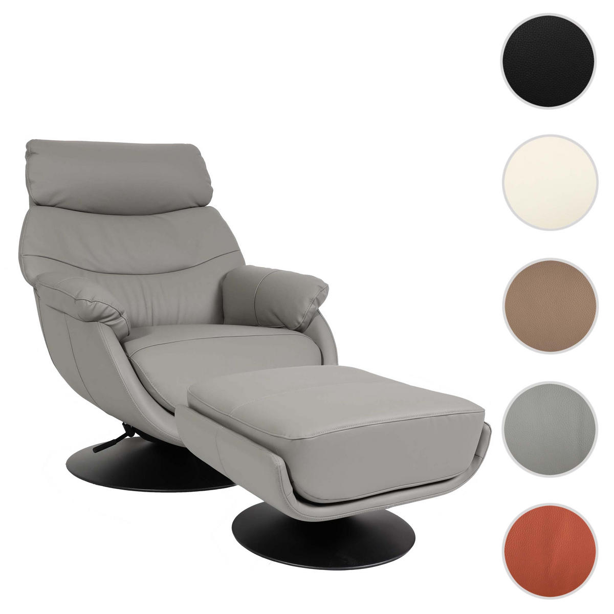 RELAXSESSEL MIT HOCKER Grau - Grau, Textil (78/99/80cm) - MCW
