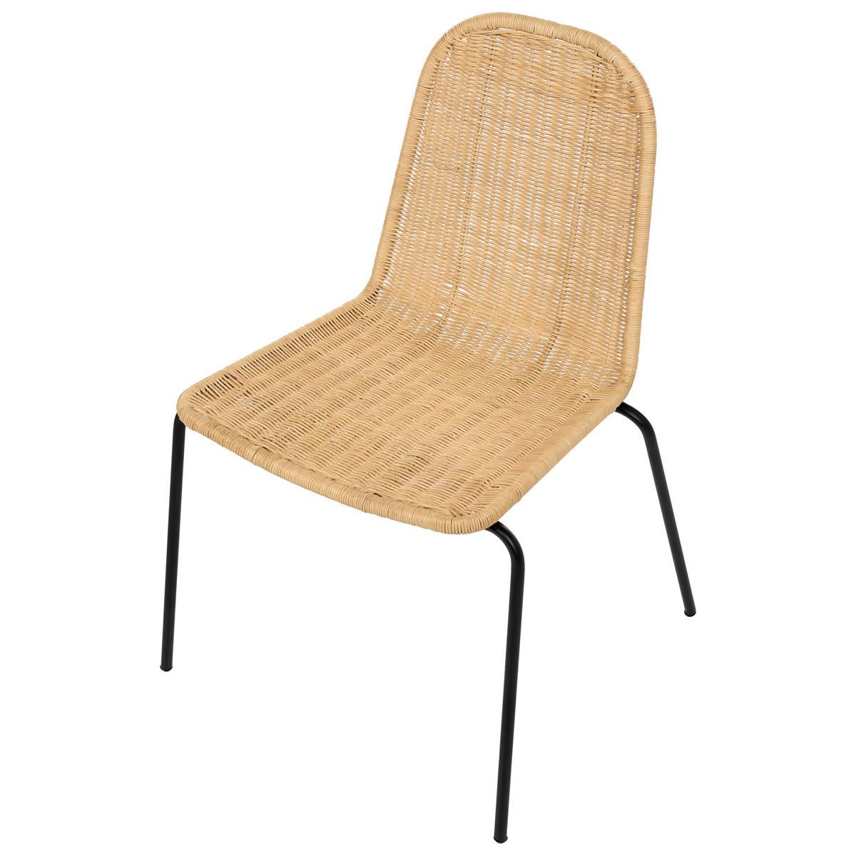 ESSZIMMERSTUHL 2er Set Rattan Naturfarben Roxton - Naturfarben, Naturmaterialien (56/85/54cm) - Beliani