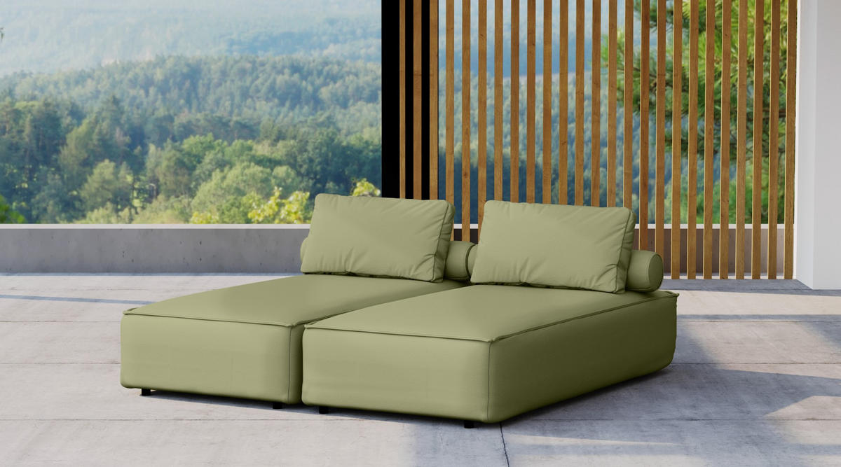 GARTENCHAISELONGUE Doppelter MALIBU Hellgrün - Hellgrün, Holz (180/73/194cm) - Kaiser Möbel