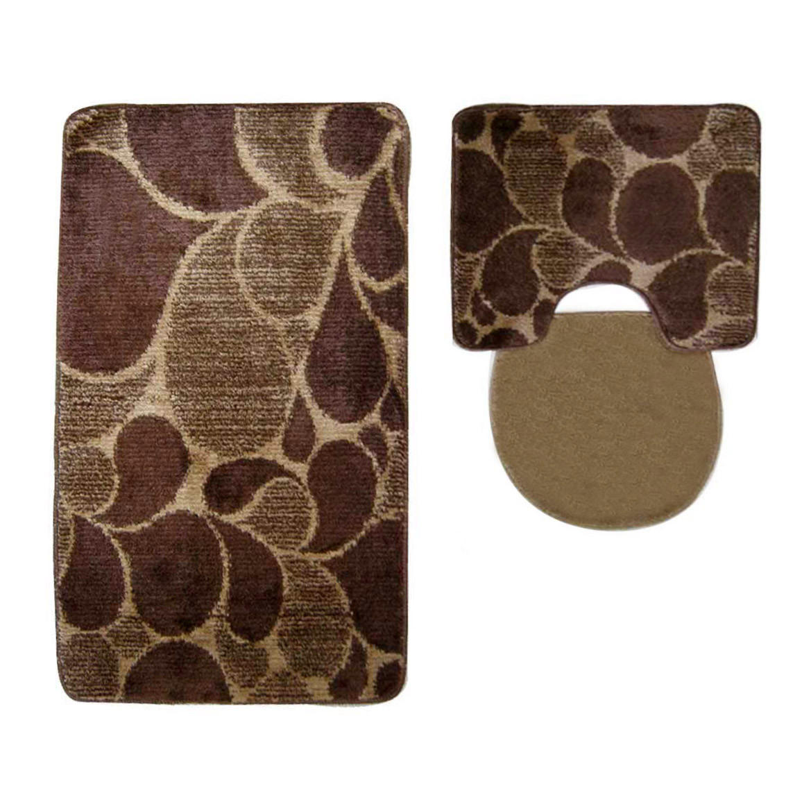 BADEMATTE Set 3 tlg BRAUN - Braun, Textil (60/100cm) - ROLFNERS