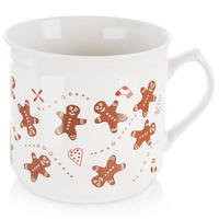 KERAMIKBECHER LEBKUCHEN, Keramik, weiß/bunt, 700 ml - Transparent, Keramik (0.7L) - Orion 
