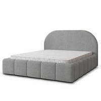 POLSTERBETT FLUSSO 140x200 cm mit Bettkästen - Hellgrau - Hellgrau, Holz (140/200cm) - MASSENO