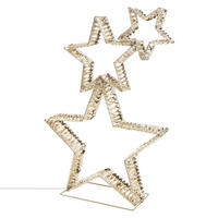 3X DEKO WEIHNACHTSSTERNE übereinander 80cm 350 LED Warmweiß Gold - Goldfarben, Metall (50/80/16.5cm) - ECD-Germany