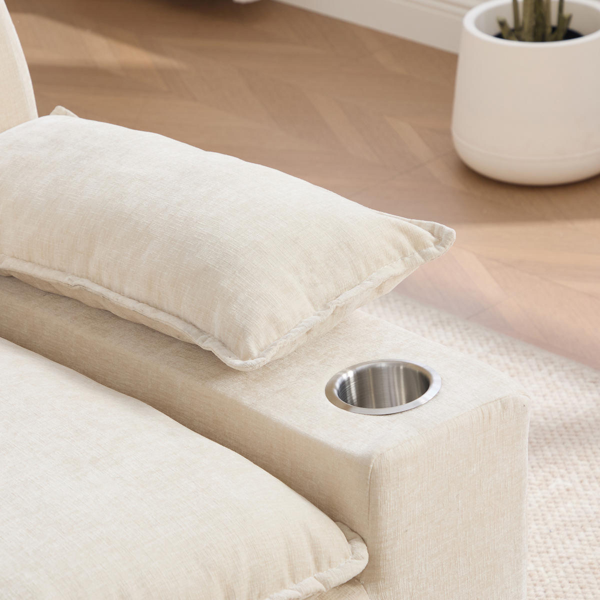 SESSEL DE-35157 mit 4 Kissen Beige - Beige, Textil (93/81/113cm) - ComfortXL