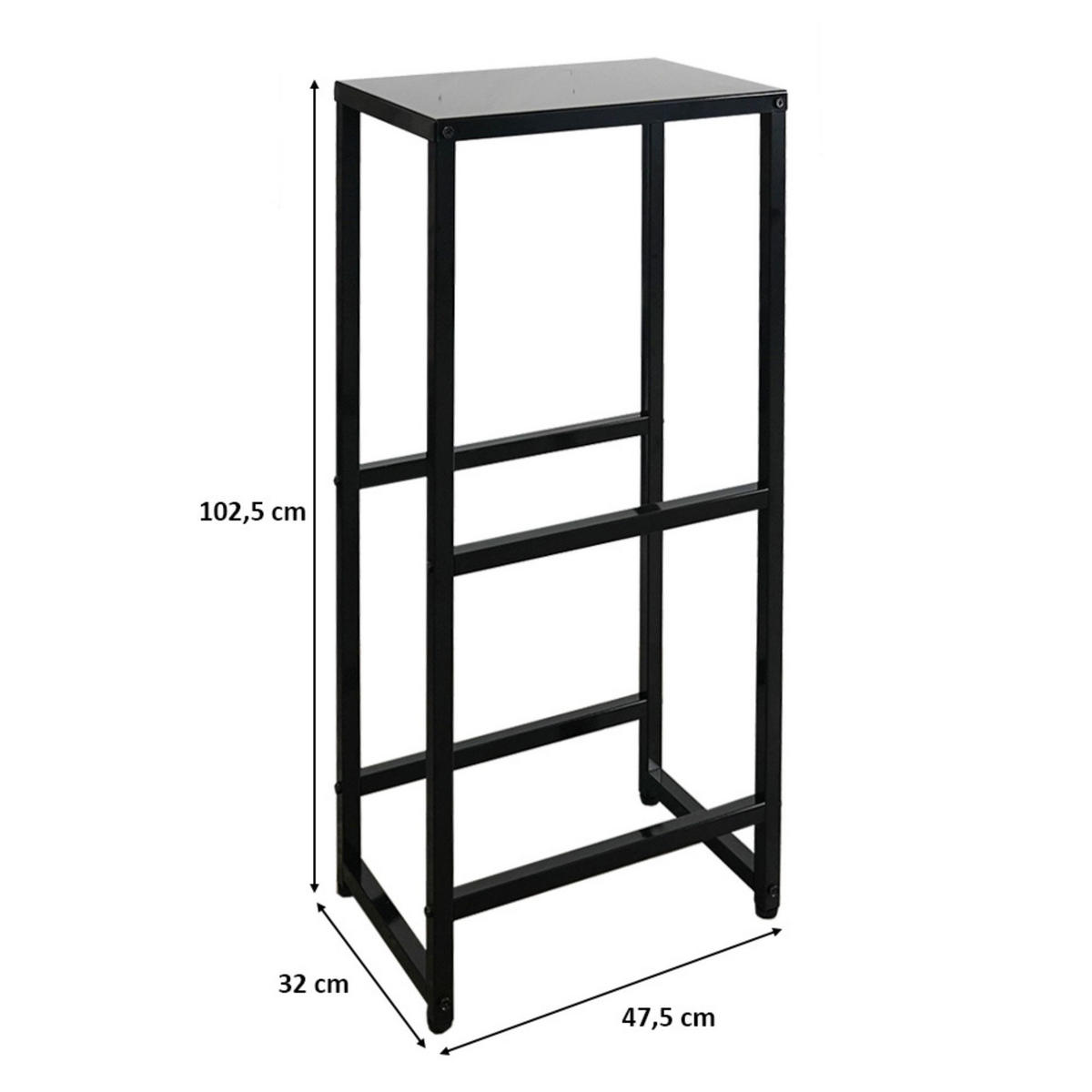 GETRÄNKEKISTENREGAL Königssee S PLUS mit Ablage 103x48x32 2 Kisten auf 2 Ebenen Schwarz - Schwarz, Metall (48/103/32cm) - PROREGAL