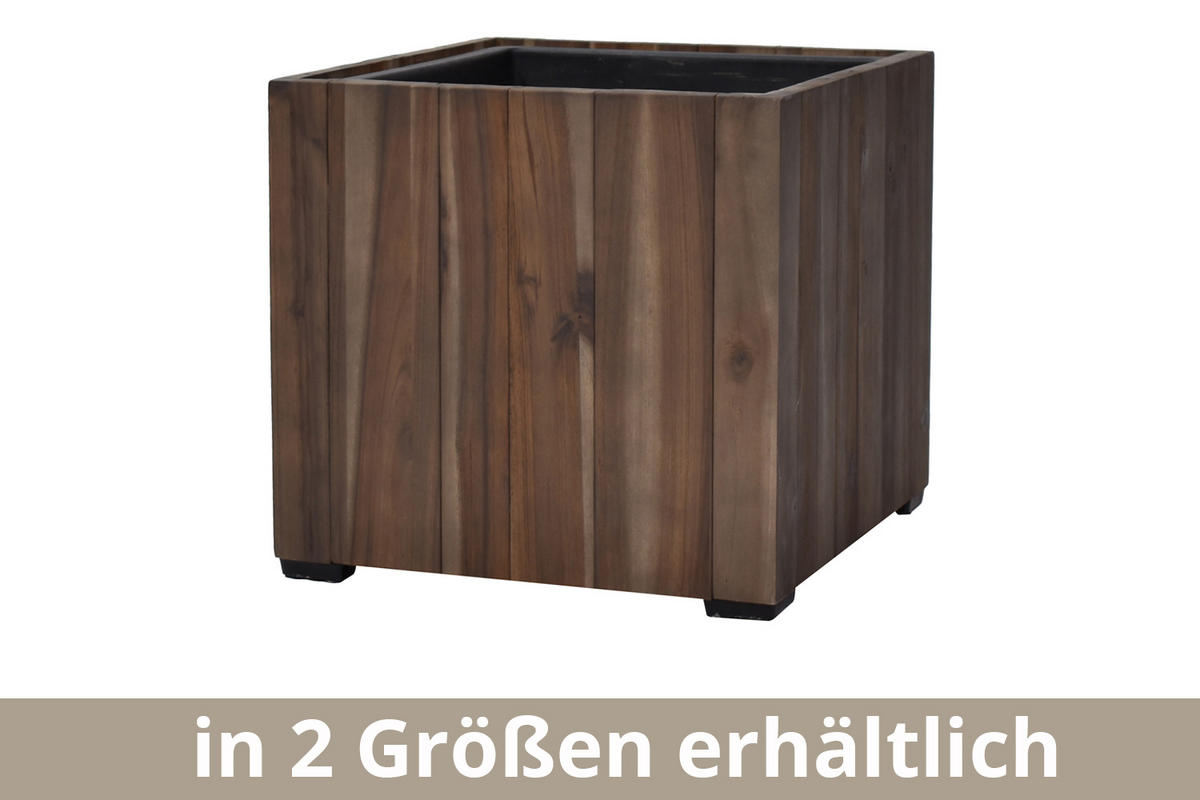 PFLANZKASTEN 28x28 cm, Braun, Akazienholz - Braun, Holz (28/28/28cm) - dasmöbelwerk