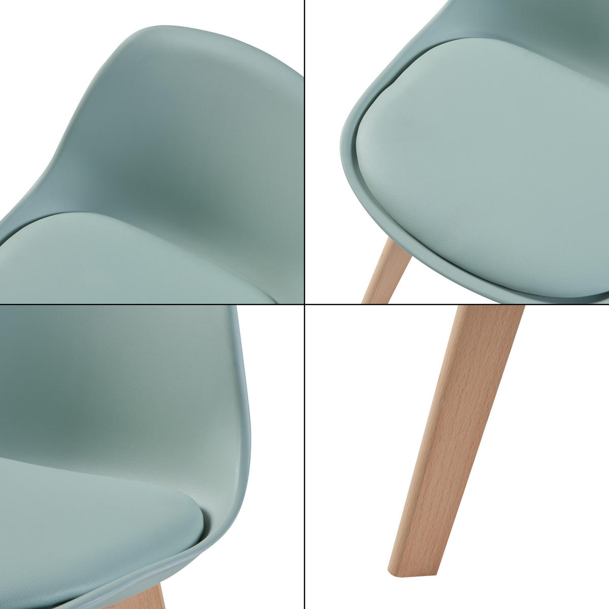 KINDERSTUHL Elvdal - Naturfarben/Mintgrün, Holz/Kunststoff (38/56/33cm) - [en.casa]