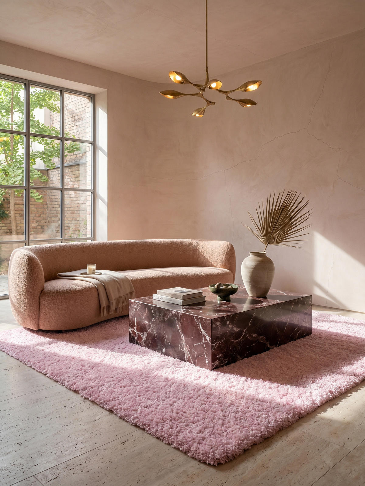 TEPPICH Hochflor Unifarben Polypropylen Wohnzimmer Shaggy Pink Rechteckig 240x340 - Rosa, Textil (340/240cm) - KADIMA DESIGN