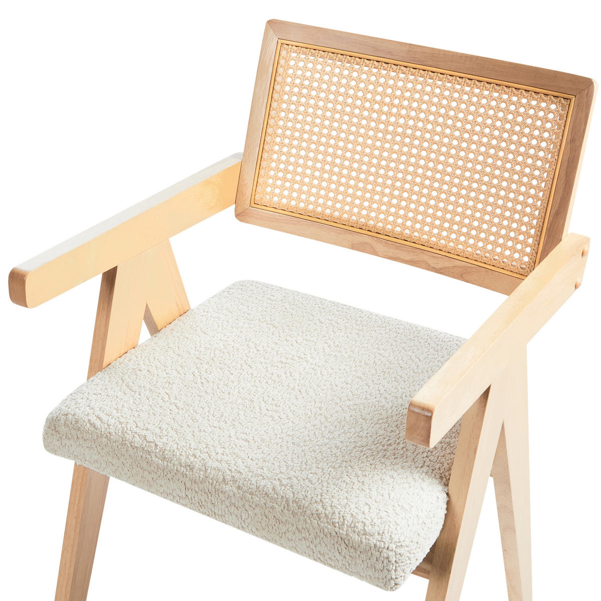 ESSZIMMERSTUHL 2er-Set Hellbeige Ava - Beige/Braun, Holz (55/85/62cm) - Beliani