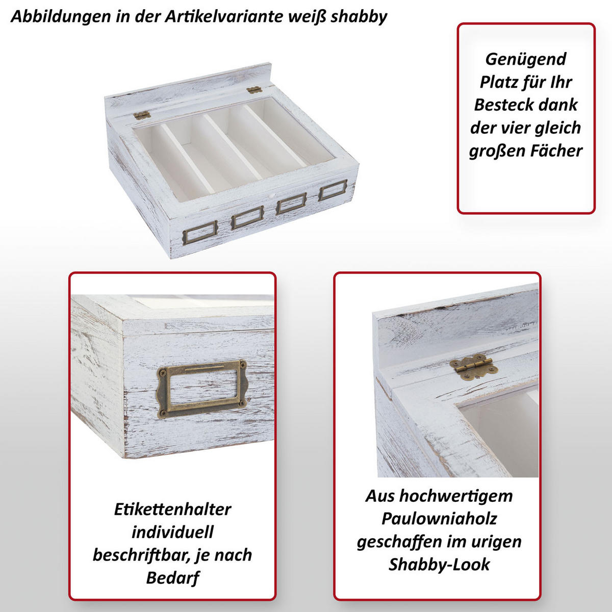 BESTECKKISTE Braun - Braun, Holz (37/17/33cm) - MCW