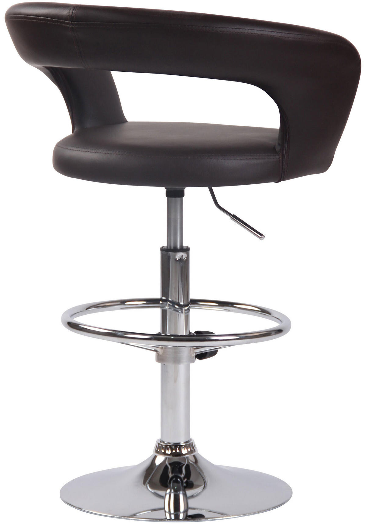 BARHOCKER Jan, Gestell Metall in Chromoptik, Kunstleder Braun - Chromfarben/Braun, Kunststoff/Textil (58/100cm) - TPFLiving