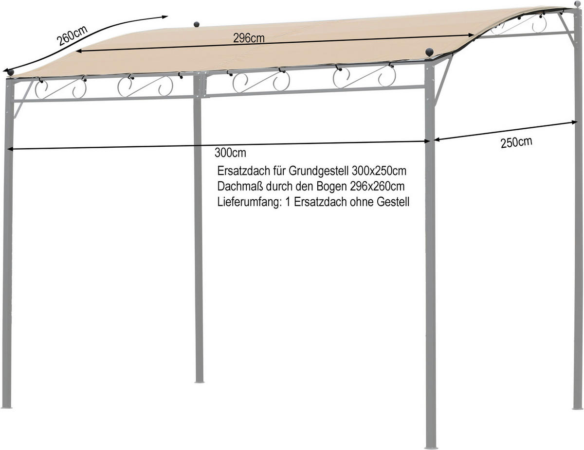ERSATZDACH 250x300cm Sand - Beige, Textil (260/1/296cm) - QUICK STAR