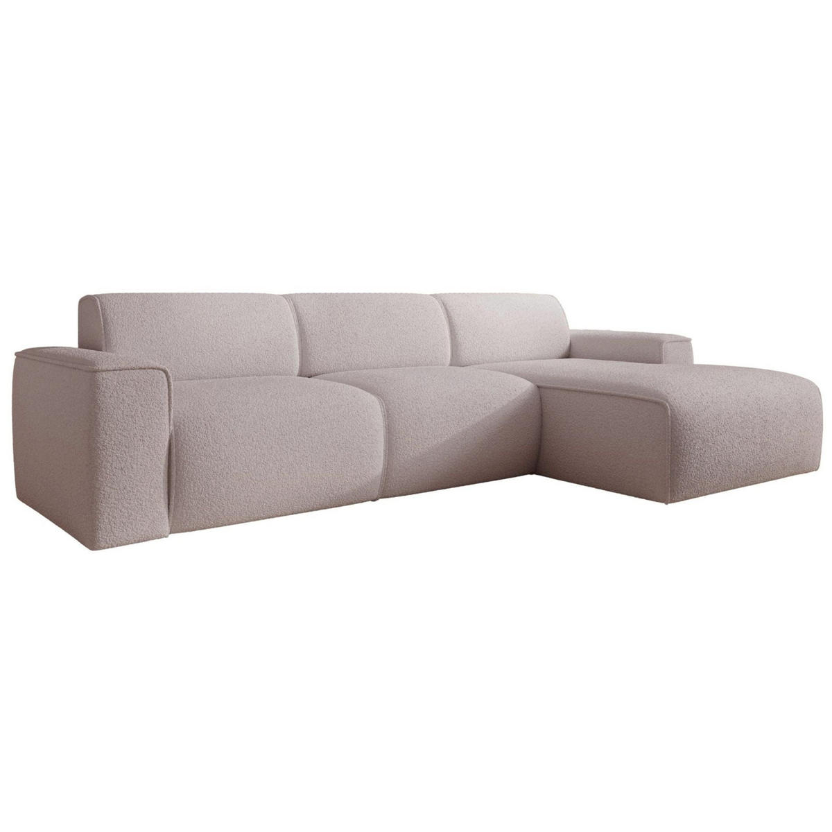 ECKSOFA Bouvi Beige rechts - Beige/Schwarz, Kunststoff/Textil (165/310cm) - Selsey