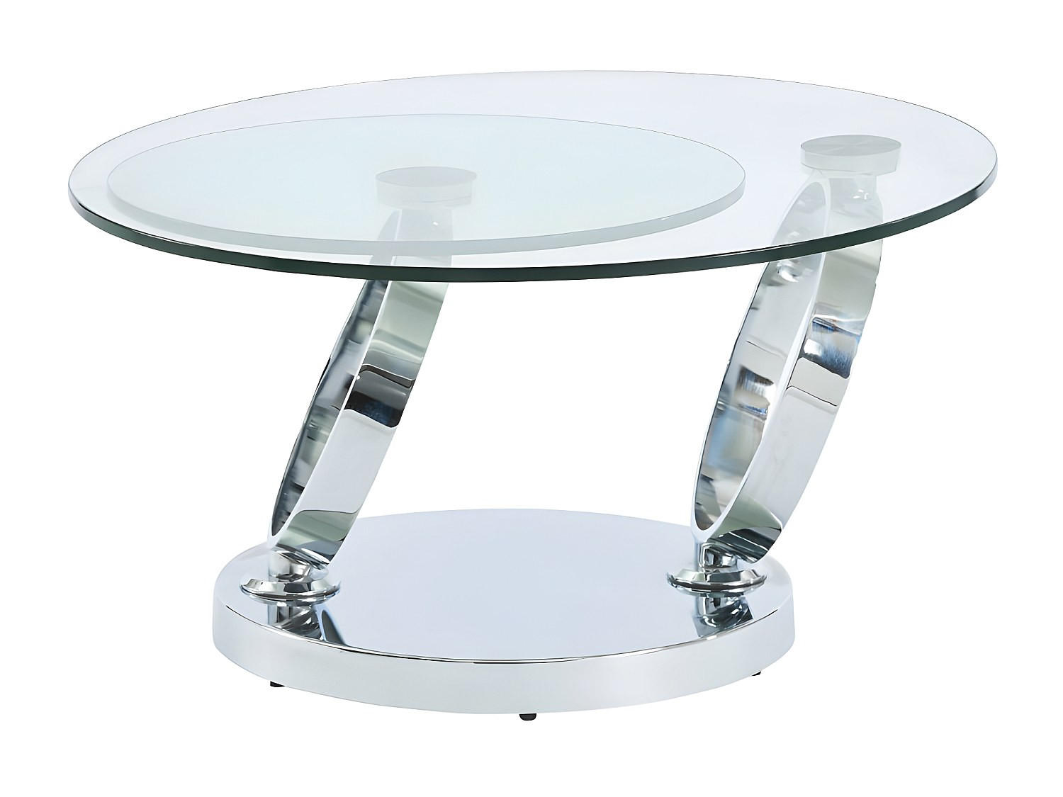 COUCHTISCH modulierbar - 80 cm, 131.5 cmcm x 80 cmcm - Glas - Transparent, Silberfarben - JOLINE - Chromfarben, Glas (80/80/42cm) - Vente-Unique