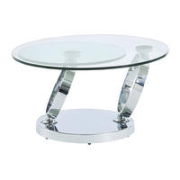 COUCHTISCH - 80 cm, 131.5 cm x 80 cm - Glas - Transparent, Silberfarben - JOLINE - Chromfarben, Glas (80/80/42cm) - Vente-Unique