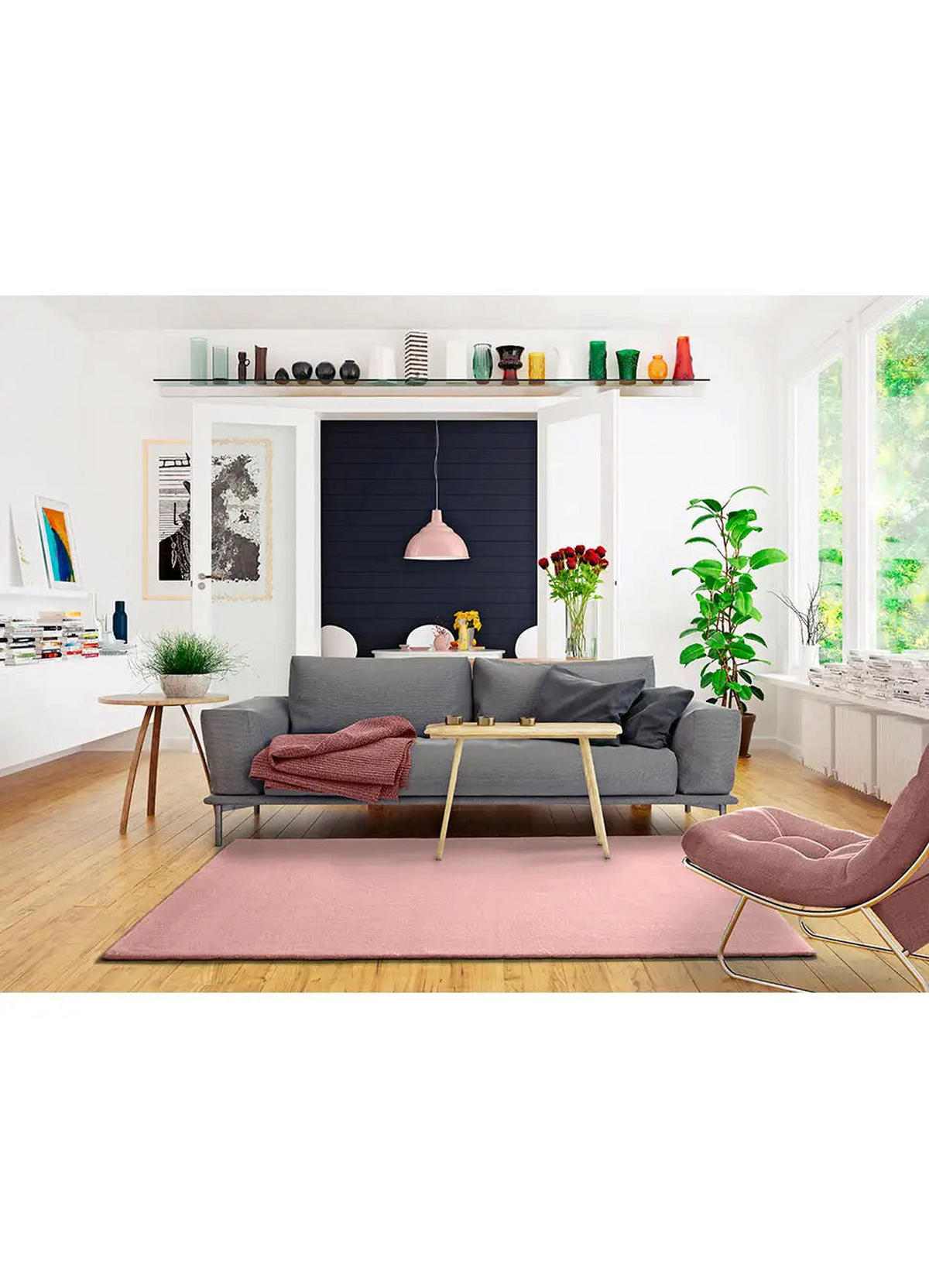 KURZFLORTEPPICH Rosa Berna 60/110 cm - Pink, Naturmaterialien/Textil (60/110cm) - Atticgo