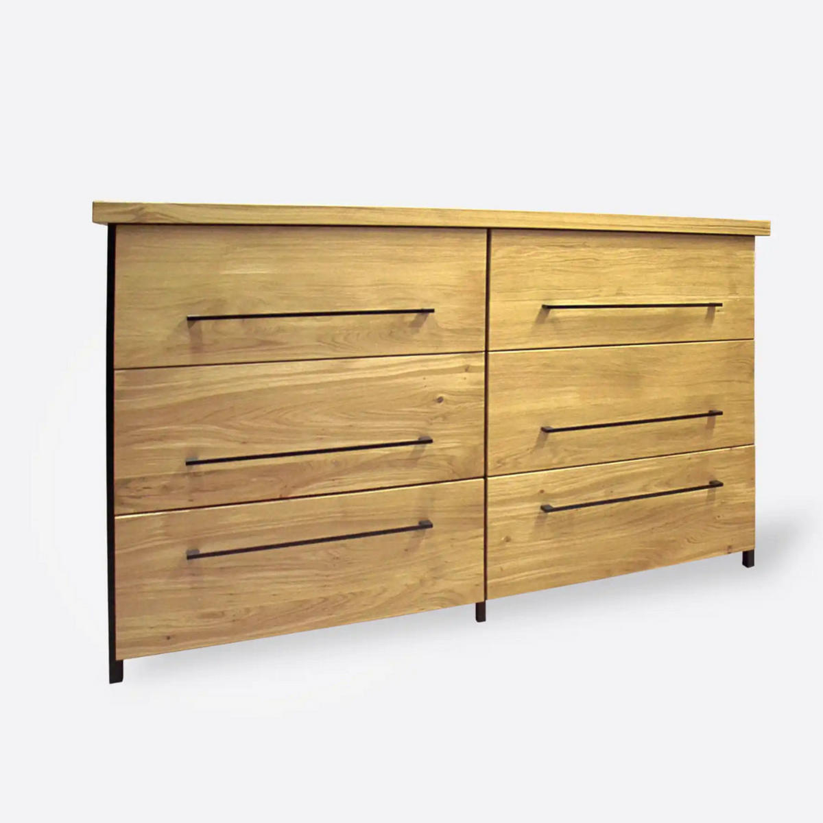 KOMMODE im industriellen Stil mit Schubladen für Ihr Wohnzimmer HUGON II - Eichefarben, Holz (165/95/55cm) - Rawood Furniture