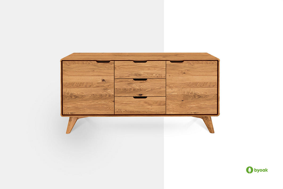 KOMMODE GREG Wildeiche - Wildeiche, Holz (134/63/40cm) - byoak