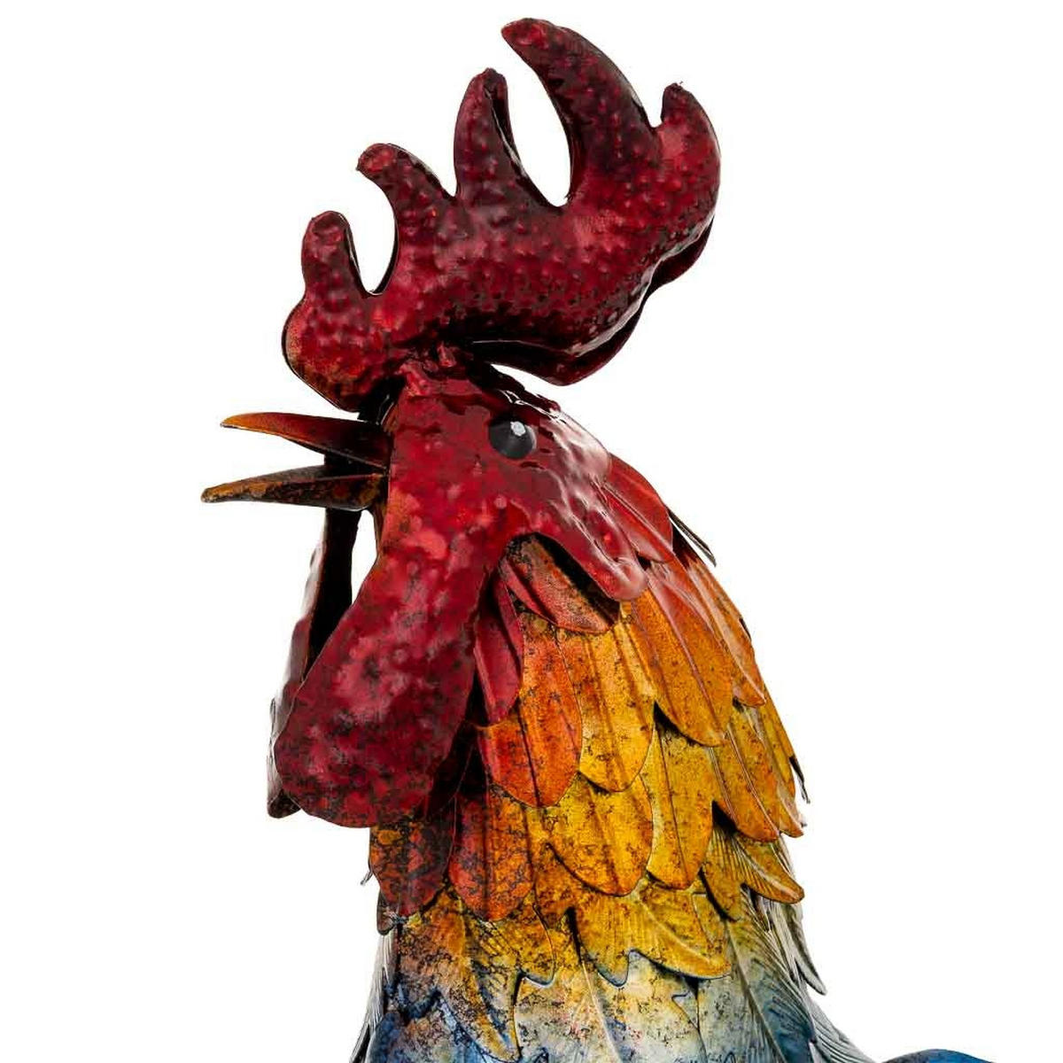 HAHNFIGUR aus metall 41x16x54cm - Blau, Metall (41/54/16cm) - Wanderlust