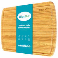 SCHNEIDEBRETT aus Holz mit Saftrille (45x31cm) - Beige, Holz (31.5/45.5cm) - BlauKe