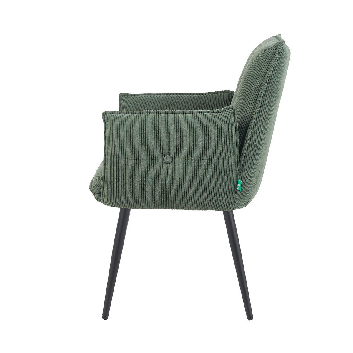 ESSZIMMERSTUHL Mika-Ayla - Schwarz/Grün, Textil/Metall (60/88/63cm) - DUBI Möbel