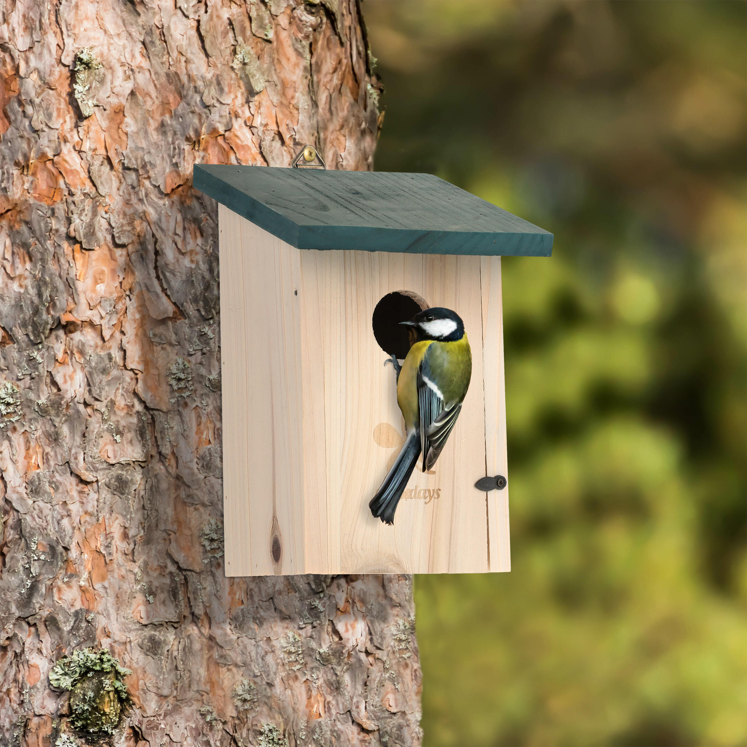 VOGEL-NISTKASTEN - Hellbraun, Holz (14/22/15cm) - Relaxdays