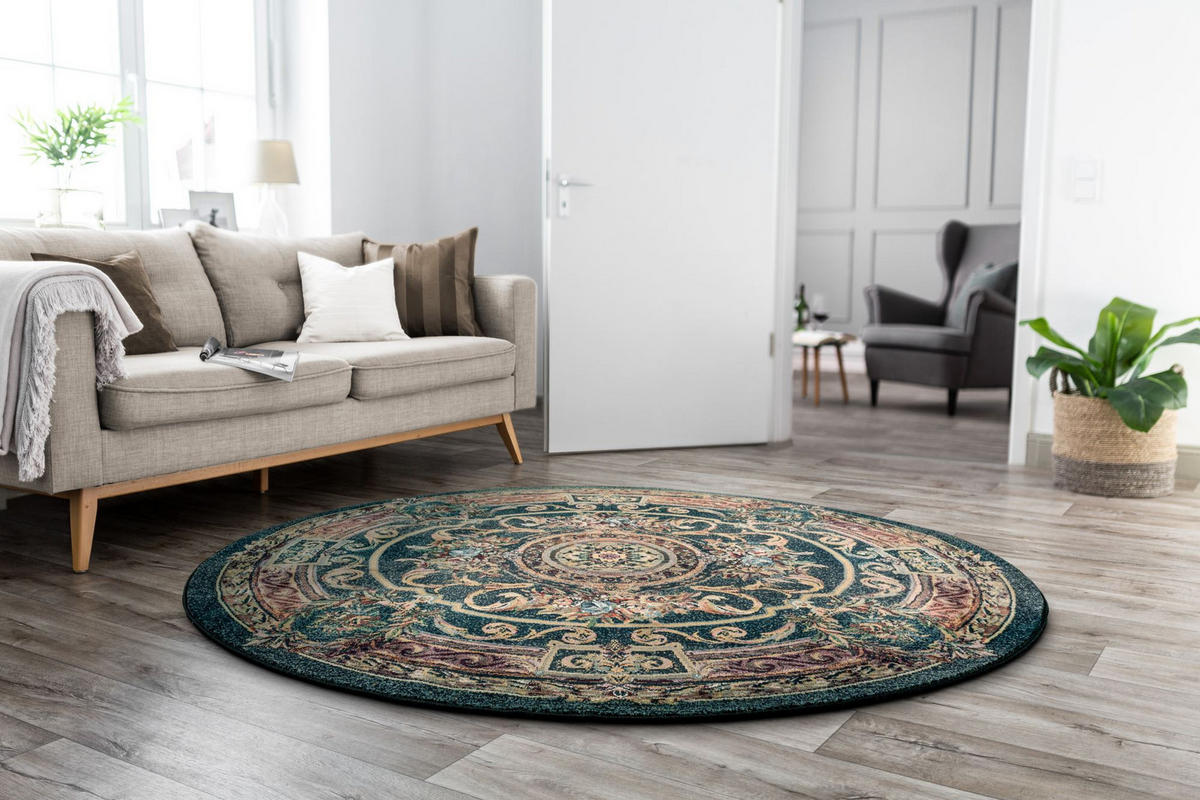 WEBTEPPICH Gabiro 856 240x240 cm - Grün, Textil (240/240cm) - THEKO