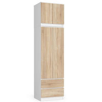 KLEIDERSCHRANK Weiß, Eiche Sonoma 234/60/51 - Weiß/Sonoma Eiche, Holzwerkstoff (60/234/51cm) - RAUMHIRSCH FURNITURE