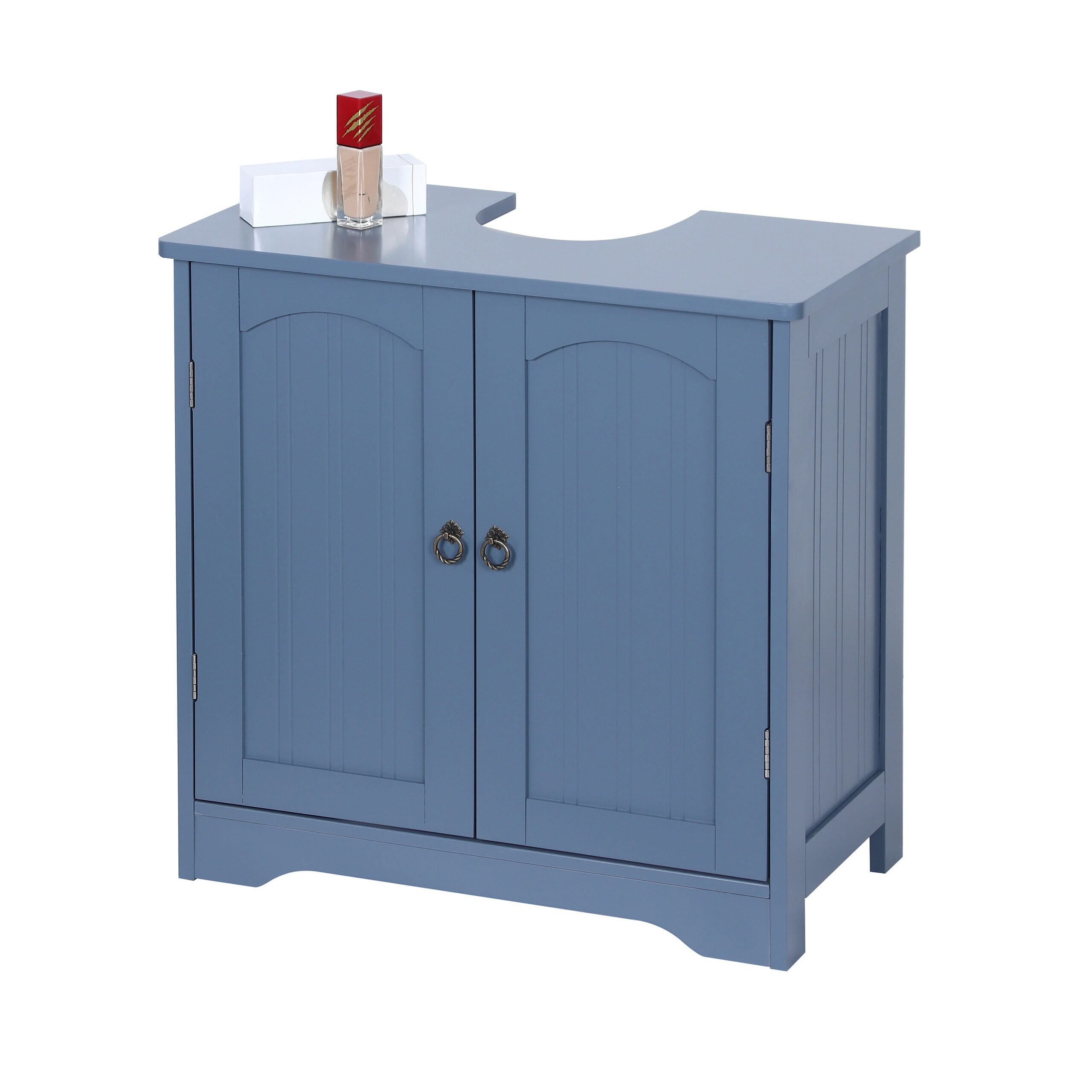 WASCHBECKENUNTERSCHRANK - Grau, Holzwerkstoff/Metall (60/60/30cm) - Relaxdays