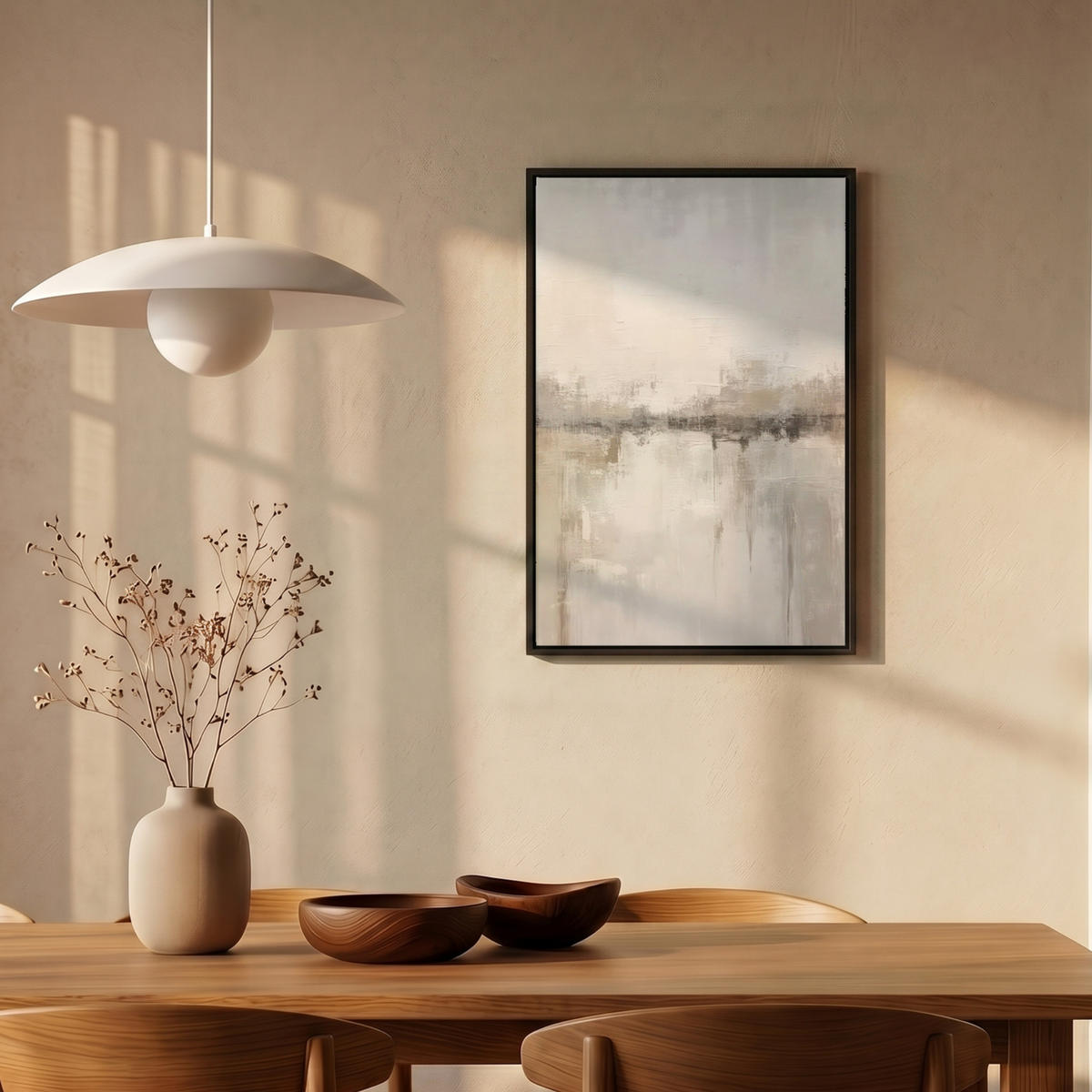 LEINWAND Bilder mit Rahmen - Moderne Kunst - Abstrakt - Beige - 40x60 - Beige, Textil (40/60cm) - MuchoWow