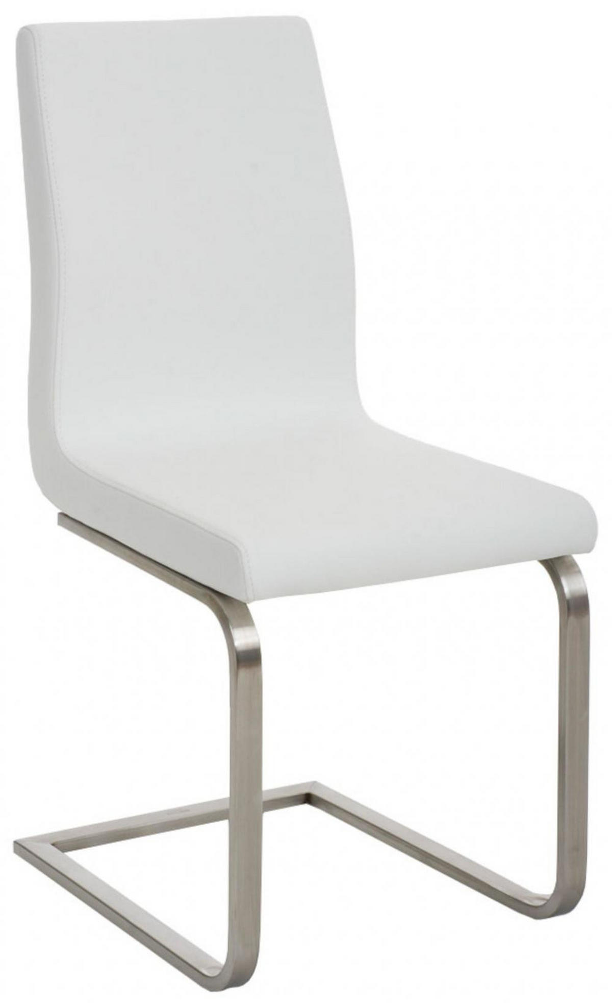 SCHWINGSTUHL 2er Set Lederlook Weiß - Edelstahlfarben/Weiß, Textil/Metall (40/90/50cm) - CLP