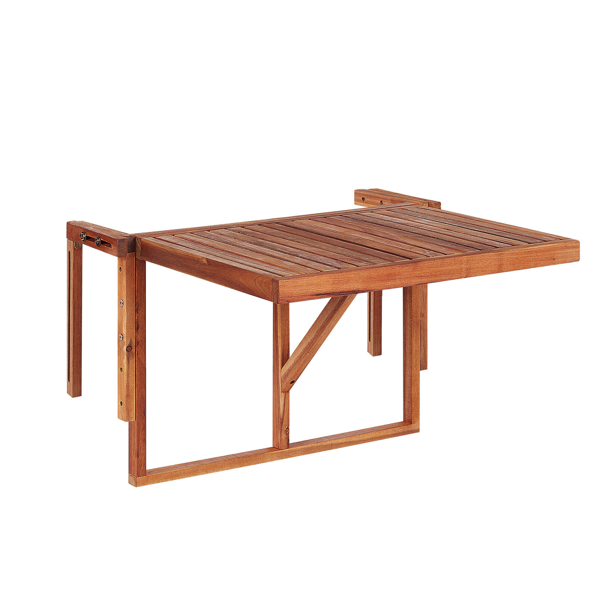 GARTENTISCH 60/40 cm Massivholz Dunkler Holzfarbton Udine - Dunkelbraun, Holz (69/51/70cm) - Beliani