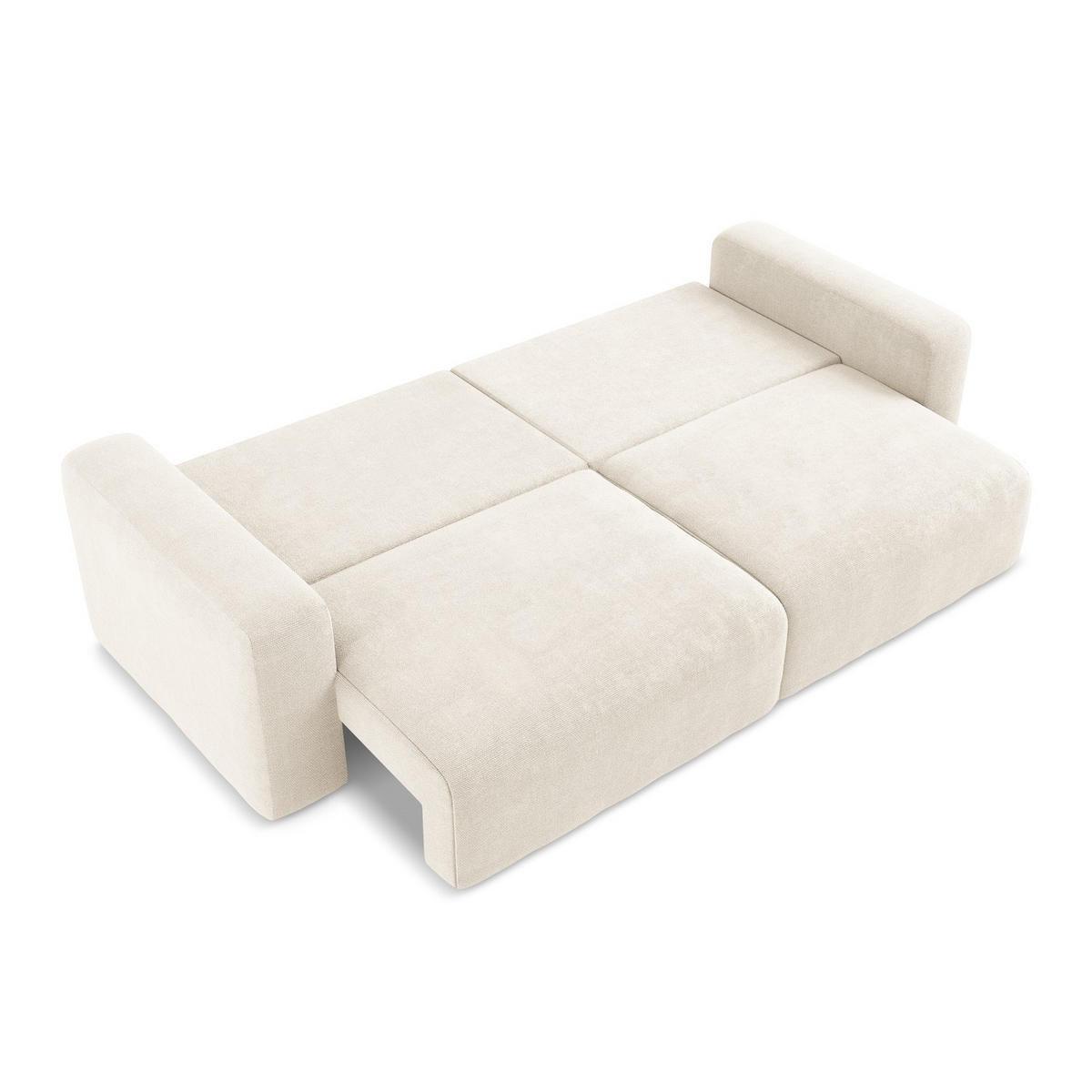 3-SITZER SOFA mit Schlaffunktion Chenille Stoff Beige - Beige/Creme, Kunststoff/Textil (244/79/102cm) - LaMiaSofa