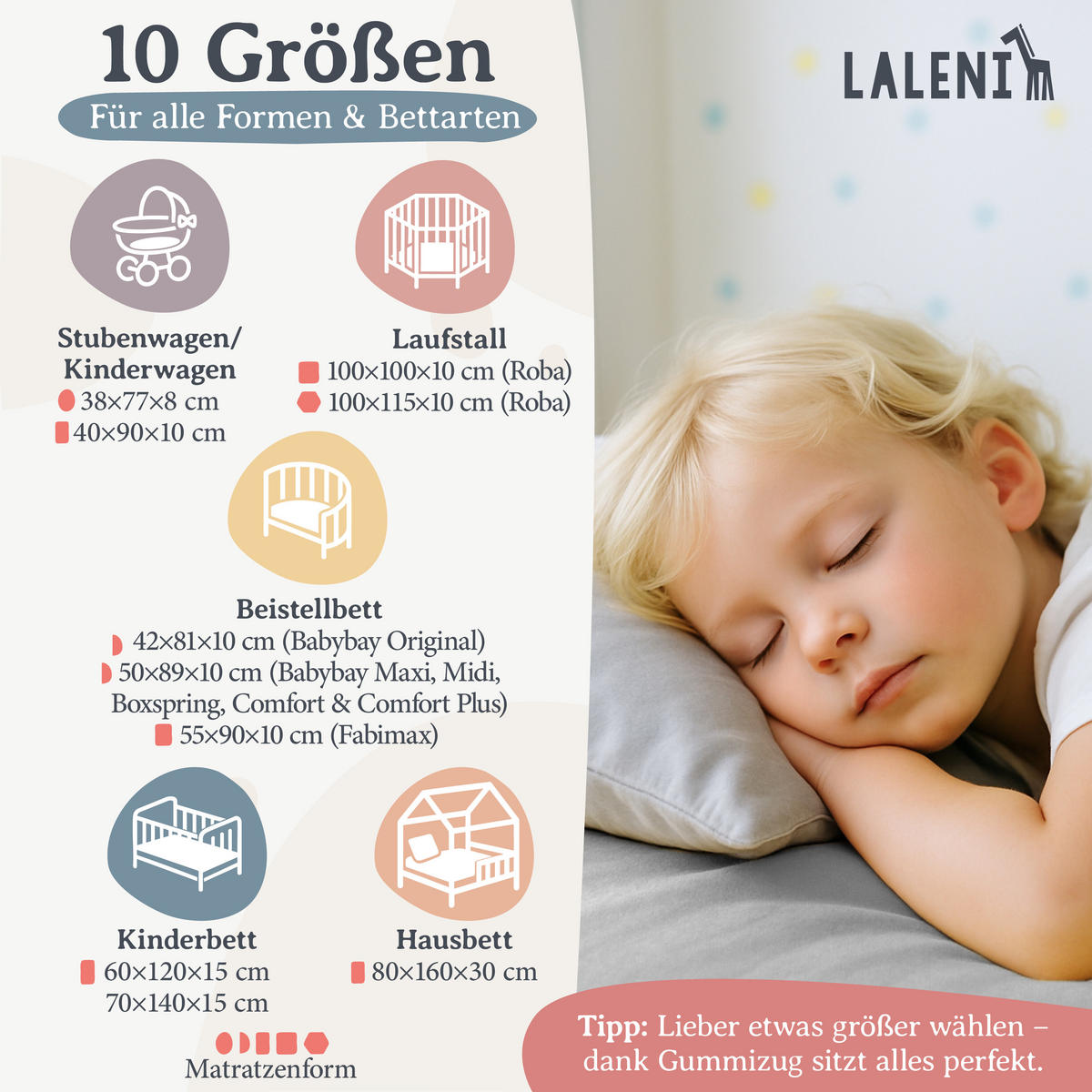 SPANNBETTLAKEN für Beistellbett & Stubenwagen – 100% Baumwolle, Atmungsaktiv & Weich, 70x140x15 cm, Grau - Grau, Textil (70/140cm) - Laleni