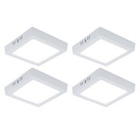 LED DECKENLEUCHTE Aufbau Weiß 4er Set - Weiß, Metall (16.7/16.7/3.1cm)