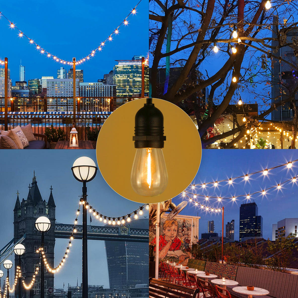 LED-LICHTERKETTE Ball II 15m - Schwarz, Kunststoff (15cm) - Nettlife