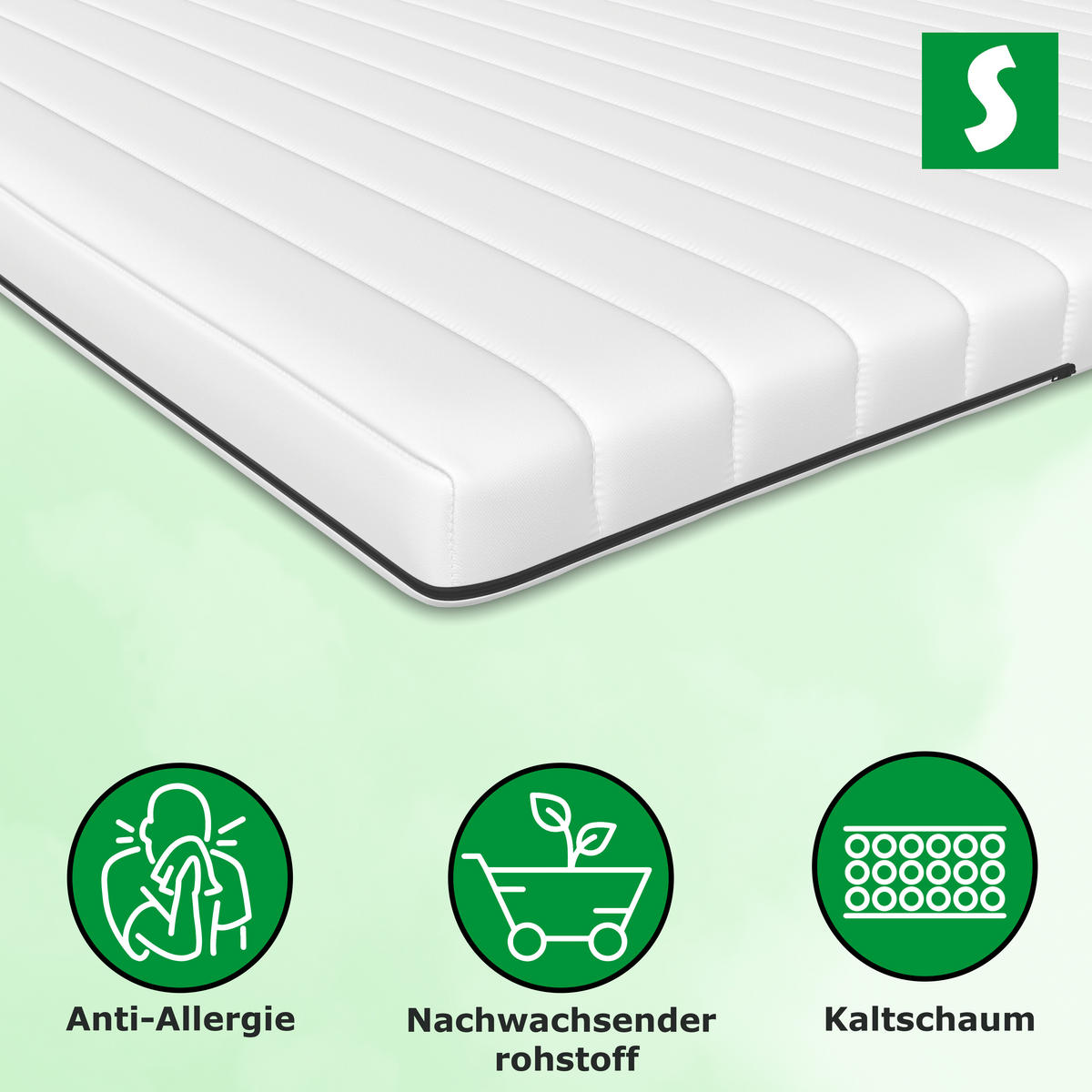 KALTSCHAUM-TOPPER – 120/200 cm, 11 cm Höhe - Weiß, Textil (120/200cm) - Schlaftroll