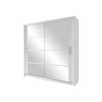 SCHIEBETÜRENSCHRANK Dakota 160 - Silberfarben/Weiß, Holzwerkstoff/Kunststoff (160/215/61cm) - MIRJAN24
