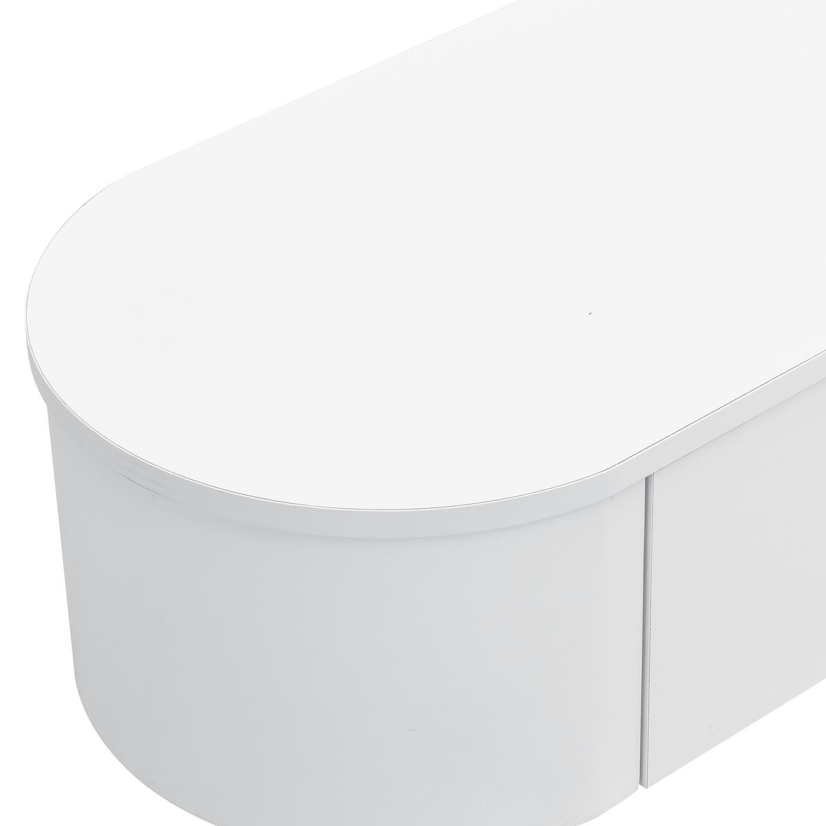 TV-ELEMENT mit Couchtisch - Kombination 2er-Set weiß mit Schubladen goldenen Akzenten - Weiß, Holzwerkstoff (174/41/35cm) - OKWISH