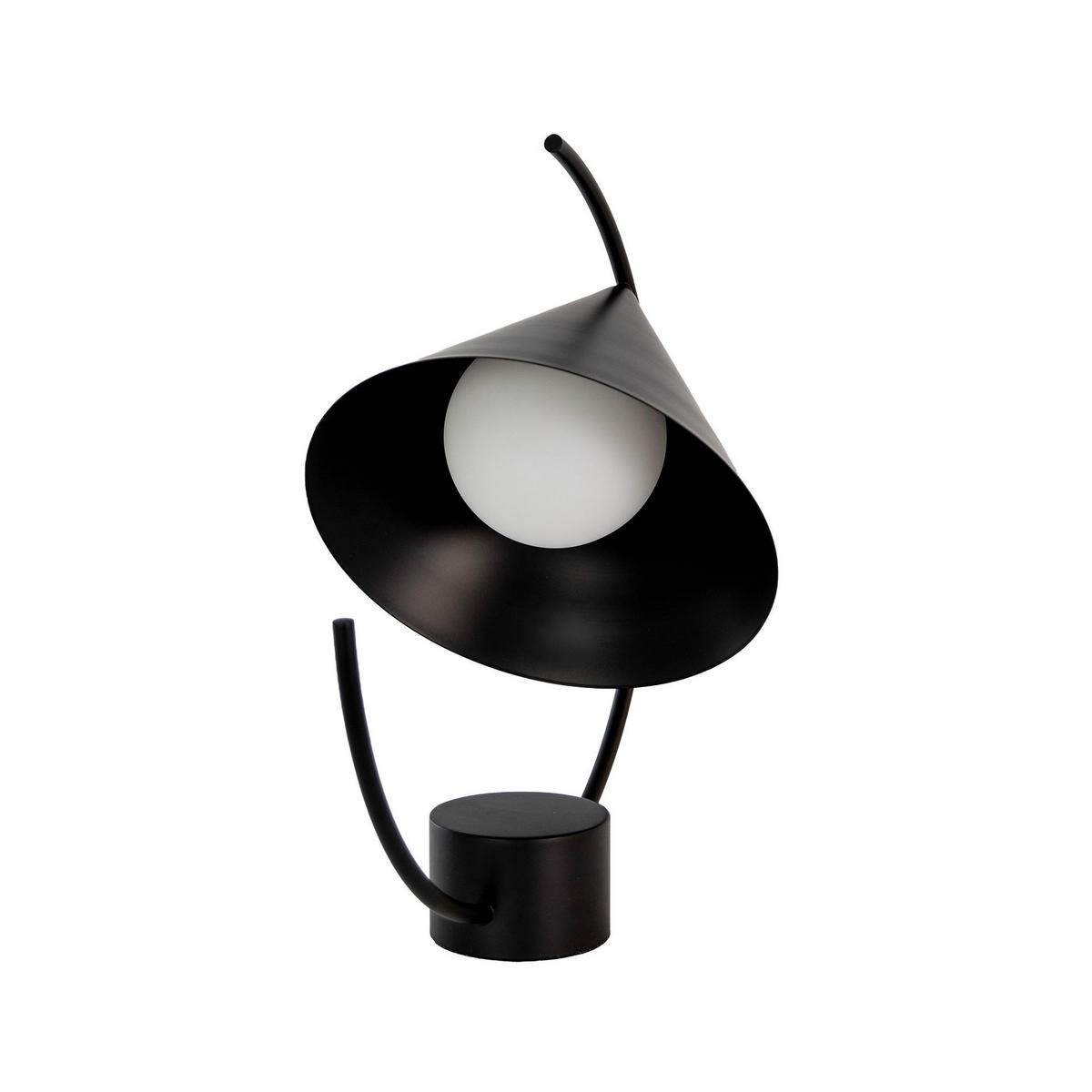 TISCHLEUCHTE aus schwarzem Stahl 52/32/55 cm - Schwarz, Metall (32/52/55cm) - The Lumine